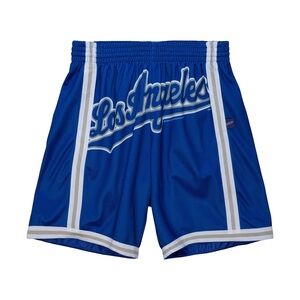 MEN'S MITCHELL & NESS ROYAL BLUE MLB LOS ANGELES DODGERS BIG FACE‎ SHORTS SIZE S